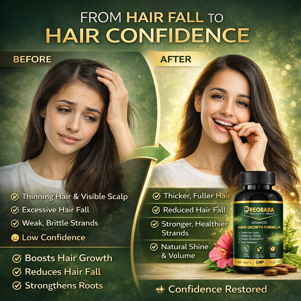 REOBABA Advanced Hair Growth Tablets - Natural Formula to Strengthen Roots & Reduce Hair Breakage - 60 Tablets for Healthy Hair Support - Image 5