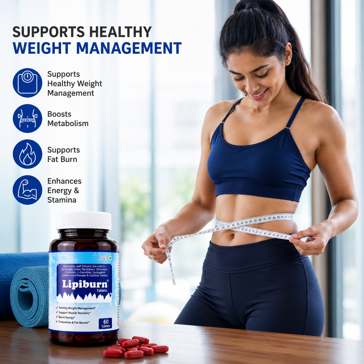 Lipiburn Advanced Weight Management Tablets - Natural Metabolism Booster & Fat Burner - 60 Tablets - Image 3